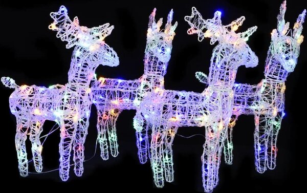 VidaXL Vánoční sobi 4 ks 160 ch LED diod akryl [3154258] Barva: Studená bílá