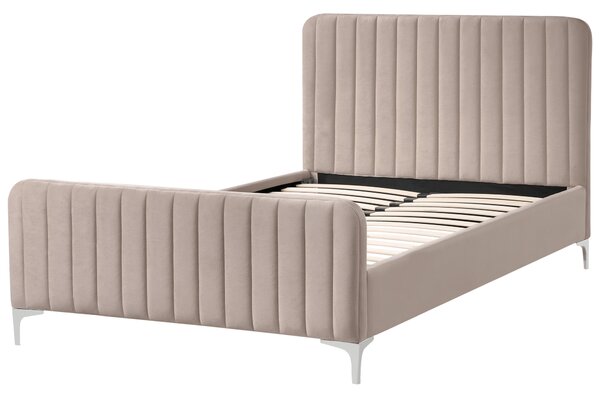 Postel Umělý samet LUNAN 120 x 200 cm Taupe