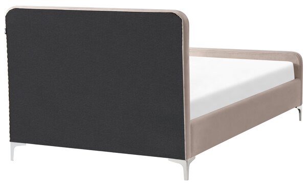 Postel Umělý samet LUNAN 120 x 200 cm Taupe