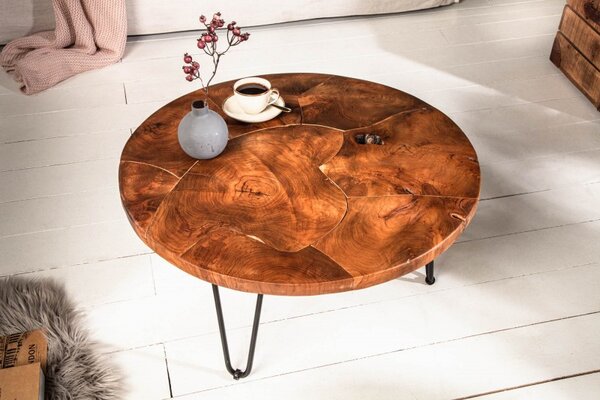 Konferenční stolek WOOD MOSAI 70 CM masiv teak Nábytek | Obývací pokoj | Konferenční stolky | Všechny konferenční stolky