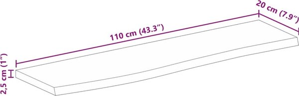 VidaXL Stolní deska živá hrana 110 x 20 x 2,5 cm masivní mangovník [370517] Barva: Přírodní