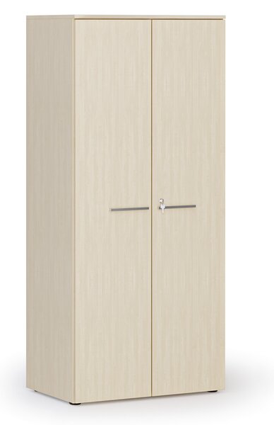 Kancelářská policová skříň PRIMO WOOD s dveřmi, 800 x 500 x 1781 mm, bříza