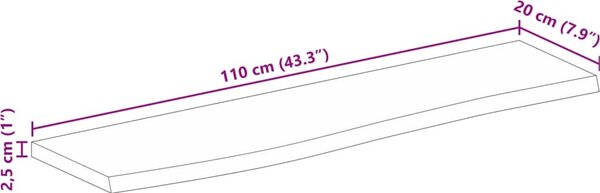 VidaXL Stolní deska živá hrana 110 x 20 x 2,5 cm masivní mangovník [370517] Barva: Přírodní