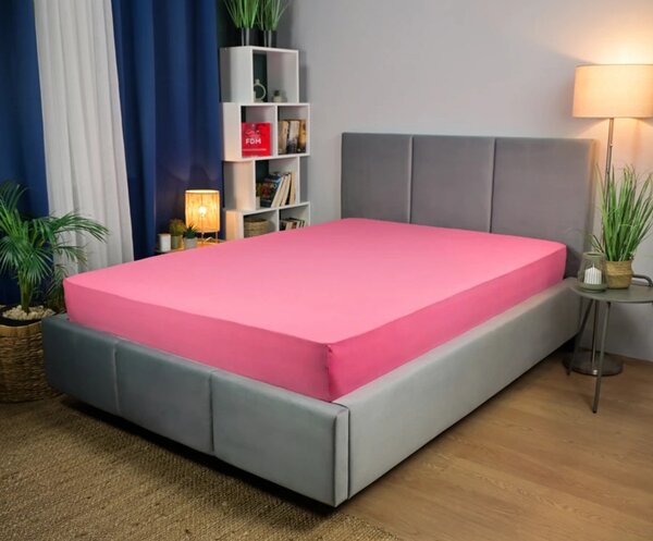 Prostěradlo JERSEY s gumou 80x200 cm RŮŽOVÁ 100% bavlna
