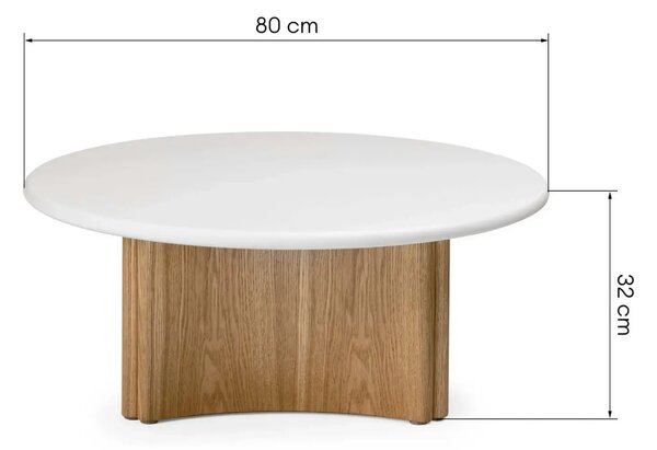 NovaNook Dubový konferenční stolek Arlom ⌀80 cm