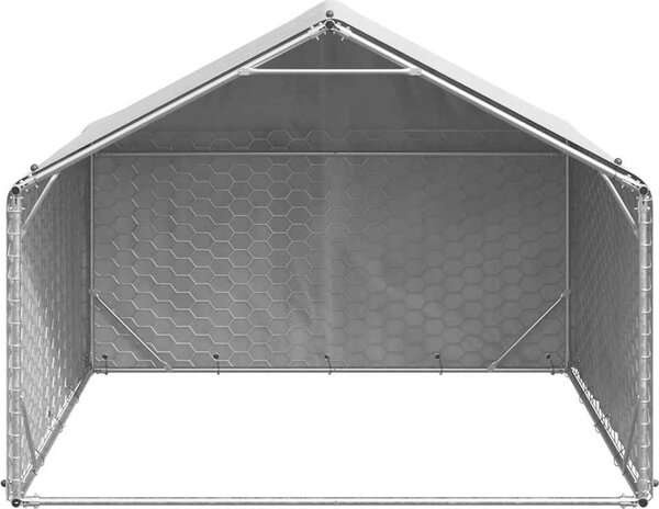 VidaXL Venkovní psí bouda s krytem 2x2x1,5 m pozinkovaná ocel [4105408]
