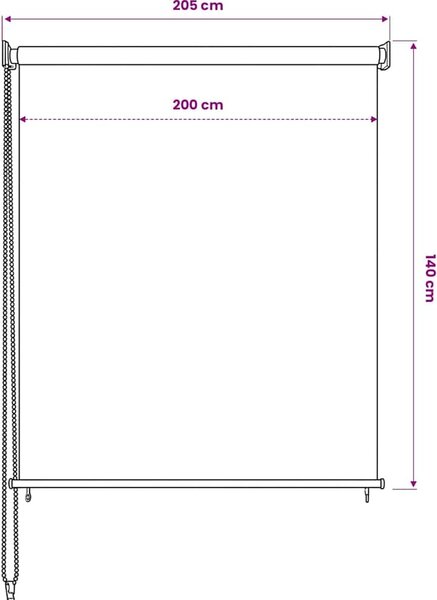 VidaXL Venkovní roletová žaluzie 90 % blokování UV 200 x 140 cm [43443] Barva: Béžová