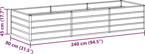 VidaXL Zahradní vyvýšený záhon Světle hnědá 240 x 80 x 45 cm [42017335]