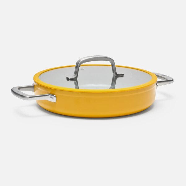 Fabini Nepřilnavá pánev tegame Meda 3.0 s keramickým povrchem s poklicí Ø 28 cm, žlutá