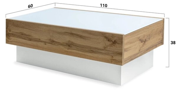 Konferenční stolek GLASS CUBE 12 Akácie skořice