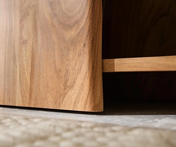 DELIFE Regál Live-Edge 140x195 cm akácie přírodní 2 dvířka