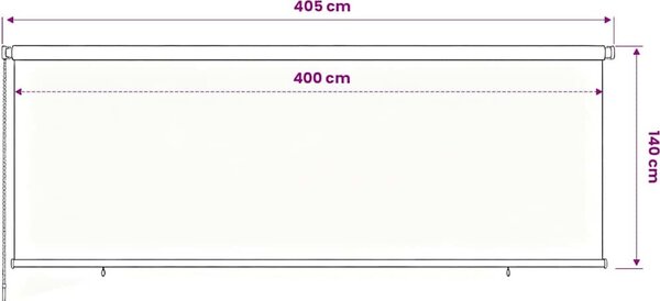 VidaXL Venkovní roletová žaluzie 90 % blokování UV 400 x 140 cm [312951] Barva: Modro-bílý pruh