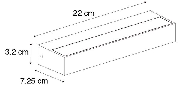 Moderní nástěnné svítidlo rezavě hnědé 22 cm vč. LED IP65 - Hannah