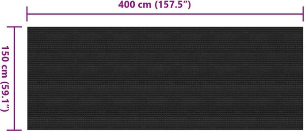 VidaXL Rohož na podlahu Černá 1,5 x 4 m Guma [42046733]