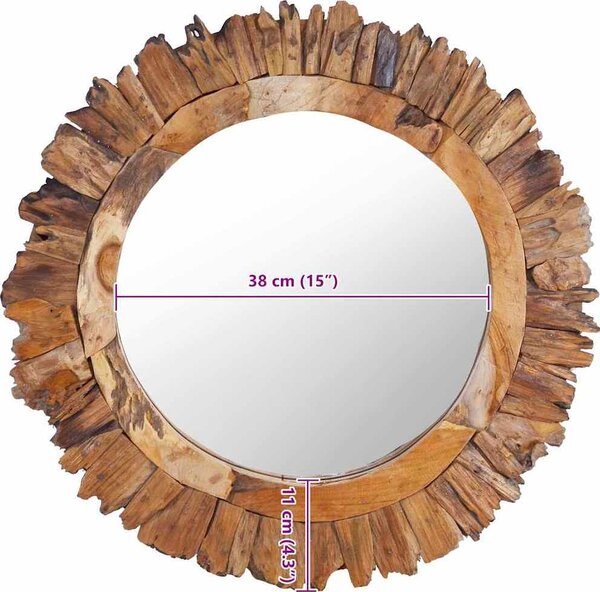 VidaXL Nástěnné zrcadlo 60 cm teak kulaté [288804]