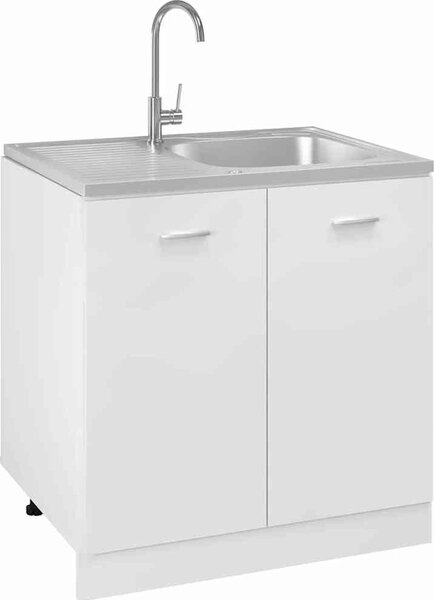 VidaXL Kuchyňský dřez s odtokem stříbrný 800x600x155 mm nerezová ocel [147233]