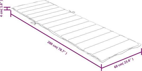 VidaXL Poduška na lehátko vínová melanž 200 x 60 x 4 cm textil [4002509] Barva: melanžová tmavě šedá