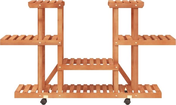 VidaXL Stojan na květiny na kolečkách 110x25x78 cm masivní jedle [362856] Barva: světle hnědá