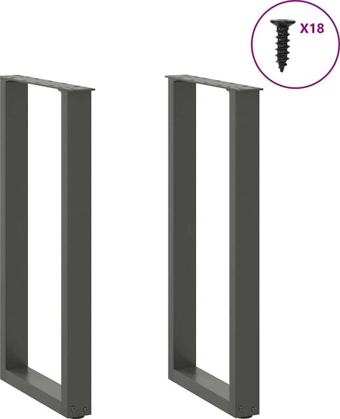 VidaXL Nohy konzolového stolku ve tvaru U, 2 ks, ocel, 28 x (72-73) cm, ocel [4013170] Barva: Černá