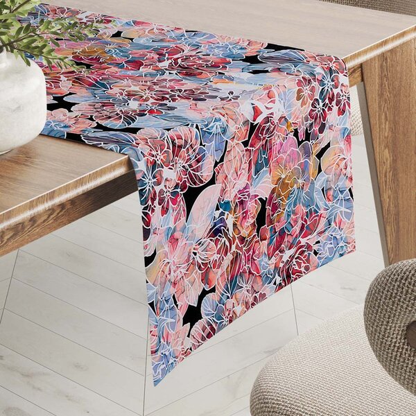 Biante Dekorační běhoun na stůl Rongo RGP-503 Červeno-modré květy 20x120 cm