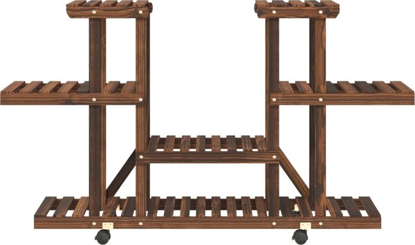 VidaXL Stojan na květiny na kolečkách 110x25x78 cm masivní jedle [362856] Barva: světle hnědá
