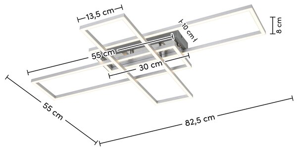 STROPNÍ LED SVÍTIDLO, 82,5/55/8 cm Novel - Stropní svítidla