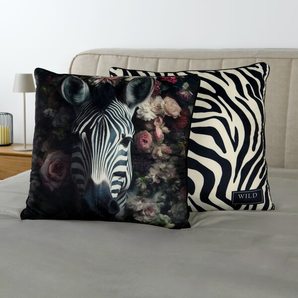 Polštář WILD FLOWER zebra, 50x50 cm