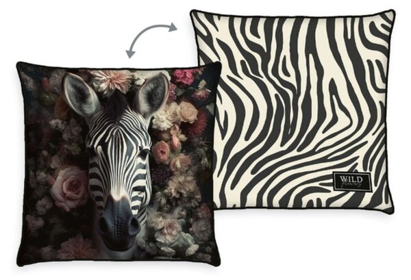 Polštář WILD FLOWER zebra, 50x50 cm
