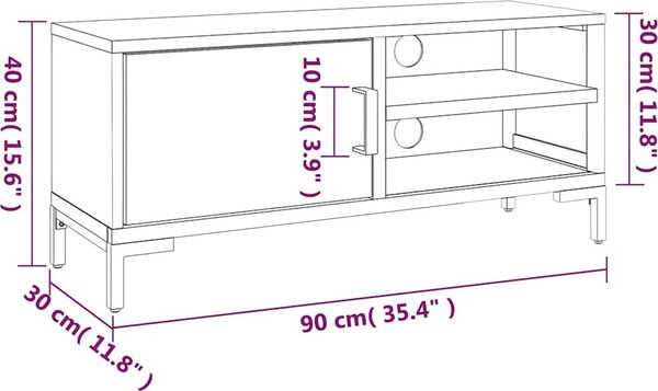 VidaXL TV stolek 90 x 30 x 40 cm masivní borové dřevo [349915] Barva: Hnědá