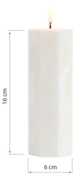 Osmistěnná přírodní svíčka z palmového vosku 6x16 cm