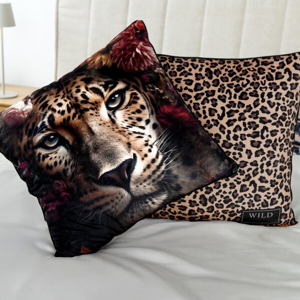 Polštář WILD FLOWER leopard, 50x50 cm