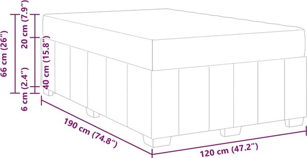 VidaXL Rám postele s matrací 120 x 190 cm textil [3398278] Barva: světle šedá
