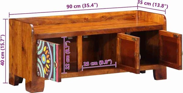 VidaXL Skříň na obuv Vícebarevný 90 x 35 x 40 cm Masivní akátové dřevo [4016514]