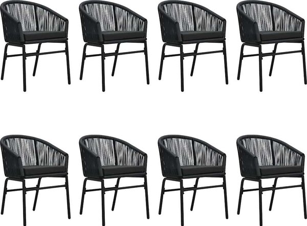 VidaXL 9dílný zahradní jídelní set [3099250] Barva: Černá