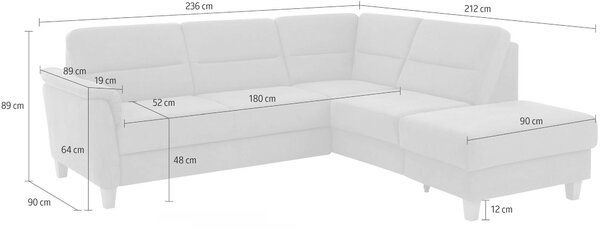 ROHOVÁ SEDAČKA, kůže, antracitová Sit & More - Sedací soupravy, Online Only
