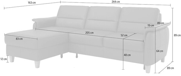 ROHOVÁ SEDAČKA, kůže, bílá Sit & More - Sedací soupravy, Online Only