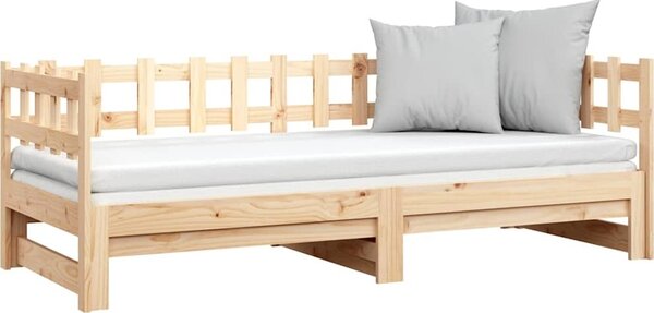 VidaXL Výsuvná postel 2x (90 x 200) cm masivní borovice [820773] Barva: Bílá
