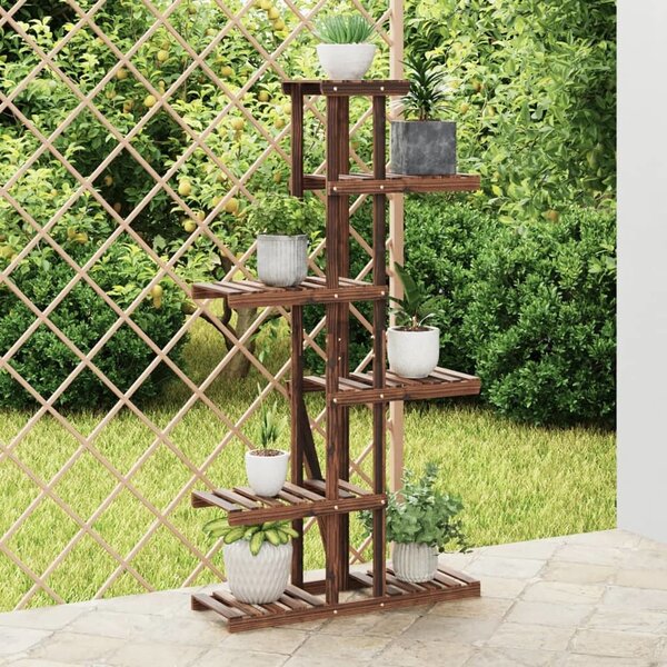 VidaXL Stojan na květiny 75 x 25 x 140,5 cm masivní jedlové dřevo [362866] Barva: Hnědá