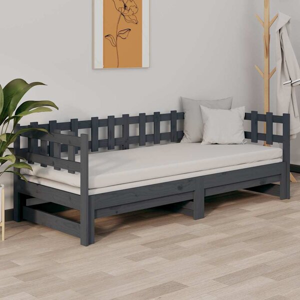 VidaXL Výsuvná postel 2x (90 x 200) cm masivní borovice [820773] Barva: Bílá