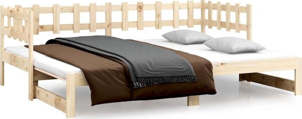 VidaXL Výsuvná postel 2x (90 x 200) cm masivní borovice [820773] Barva: Bílá
