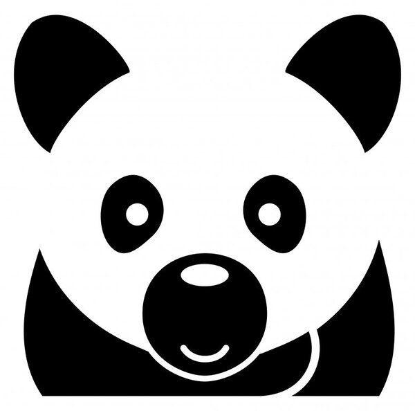 Panda - dětské samolepky na zeď zvířátka olivová