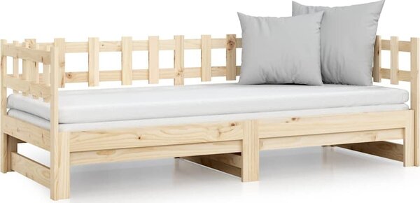 VidaXL Výsuvná postel 2x (90 x 200) cm masivní borovice [820773] Barva: Bílá
