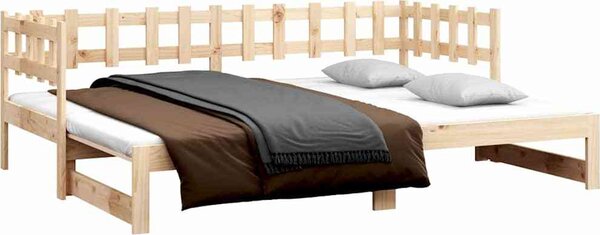 VidaXL Výsuvná postel 2x (90 x 200) cm masivní borovice [820773] Barva: Bílá