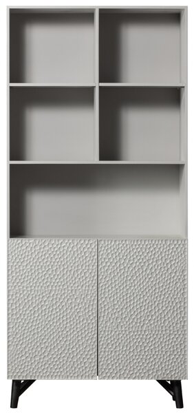 WOOOD Světle šedá dřevěná knihovna Miste 200 x 90 cm