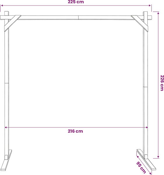 VidaXL Svatební oblouk Světle hnědá 225 x 95 x 226 cm [42019394]