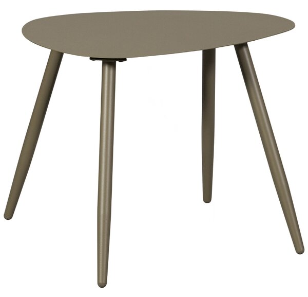 Hoorns Hnědozelený kovový zahradní odkládací stolek Aiwa 58 x 43 cm