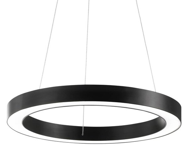 IDEAL LUX Ideal Lux LED závěsné světlo Oracle, Ø 70 cm, černé, 3 000 K, Černá, Obývací pokoj / jídelna, Hliník, Moderní
