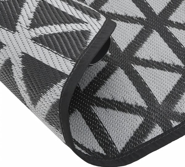 VidaXL Venkovní koberec ARAKIL Ø 160 cm PP [368589] Barva: Černá a šedá