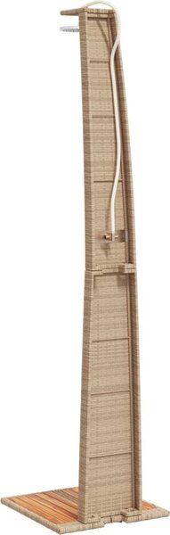 VidaXL Venkovní sprcha 55x60x224 cm polyratan a akáciové dřevo [368211] Barva: Černá