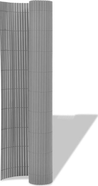VidaXL Oboustranný zahradní plot PVC 150 x 500 cm [43641] Barva: Šedá
